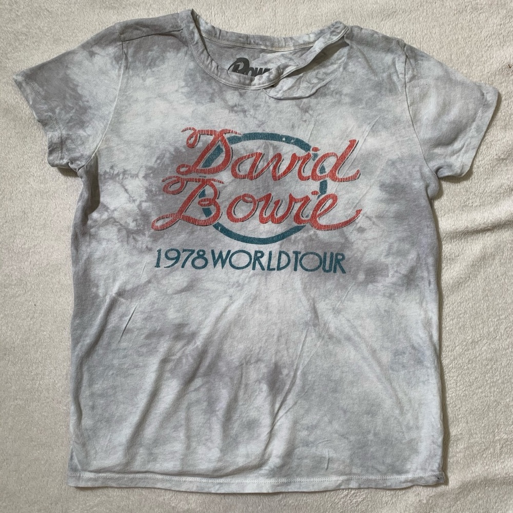 David Bowie Gray Tie Dye T Shirt